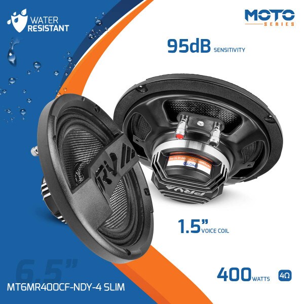 Main product image for PRV Audio MT6MR400CF-NDY-4 SLIM Moto Series 6.5" Carbon Fiber Neodymium Midrange Loudspeaker 4 Ohm267-8030